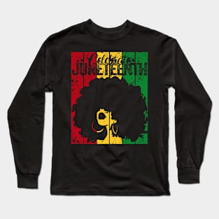 Celebrate Juneteenth Retro African Colors Womens Gift Long Sleeve T-Shirt